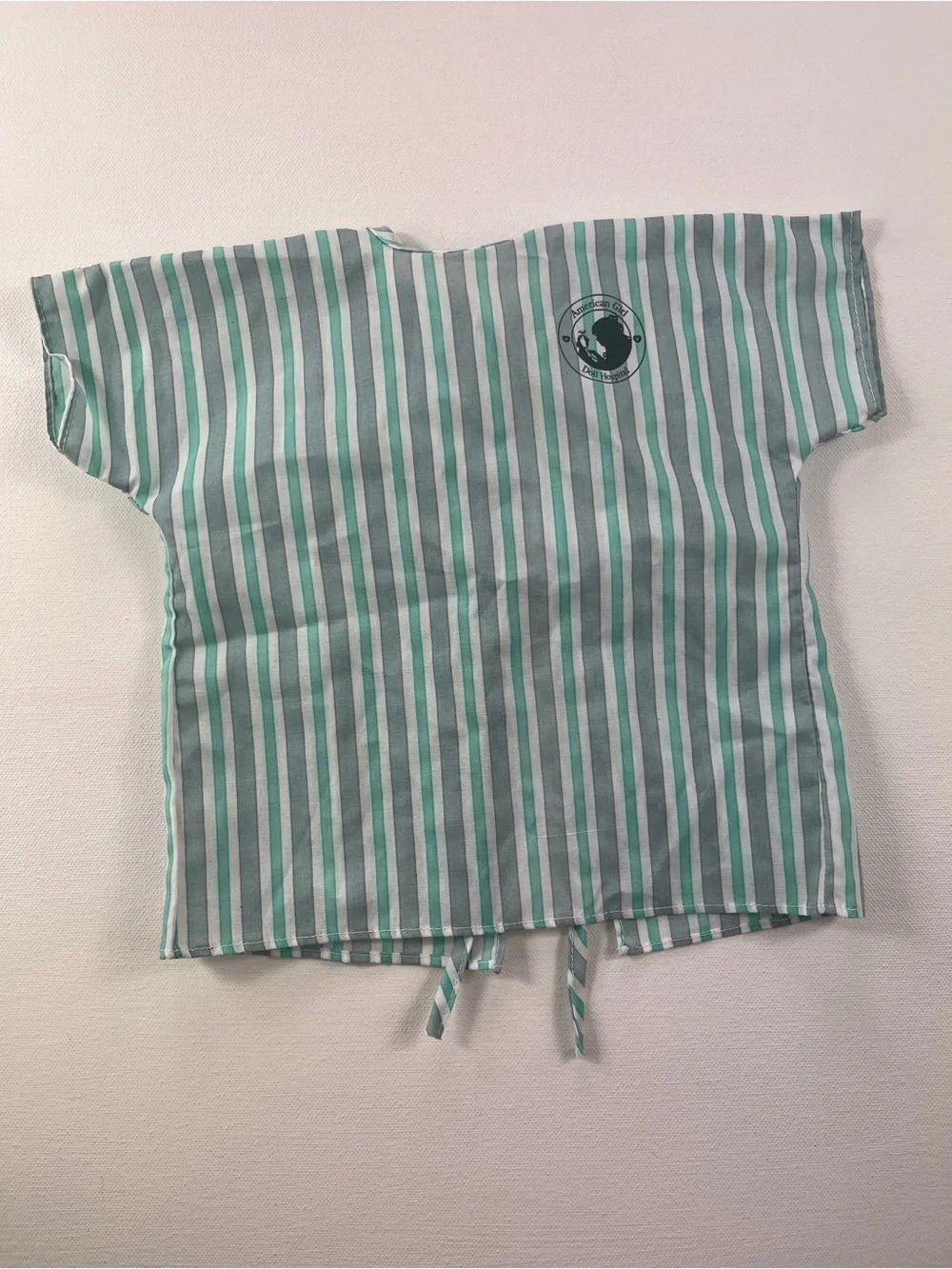 Pleasant Company American Girl Doll Green Striped Hospital Gown Undies Socks VTG